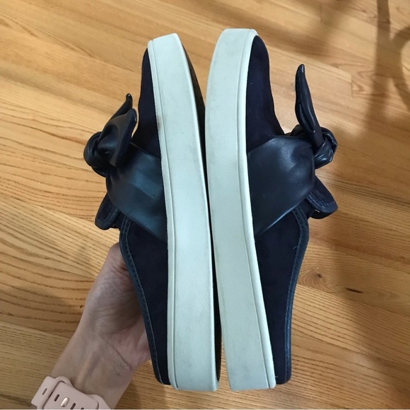 Spenco barbados shoes suede bow mules navy blue womens size 6.5 slides slip on - Picture 8 of 11